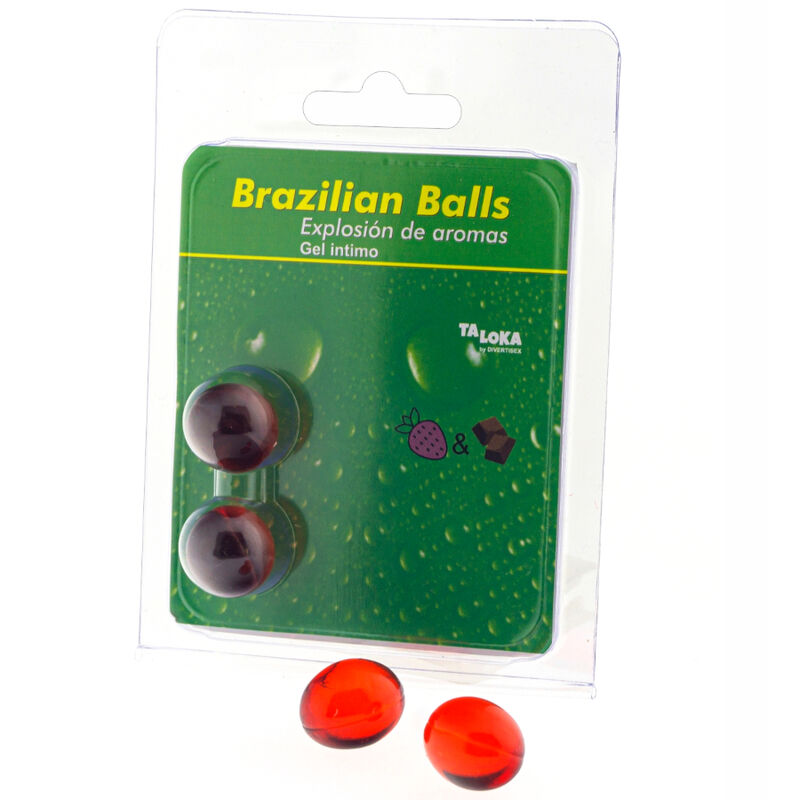 TALOKA - 2 BOULES BRÉSILIENNES GEL INTIME FRAISE & CHOCOLAT TALOKA