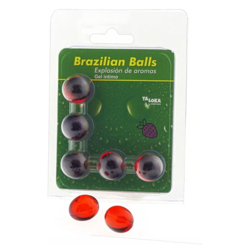 TALOKA - 5 BOULES BRÉSILIENNES GEL INTIME FRAISE TALOKA