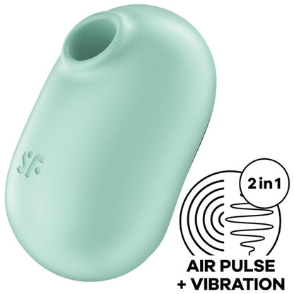 SATISFYER - STIMULATEUR ET VIBRATEUR DOUBLE AIR PULSE PRO TO GO 2 VERT SATISFYER AIR PULSE