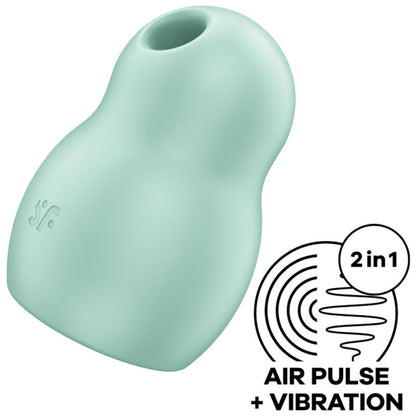 SATISFYER - STIMULATEUR ET VIBRATEUR DOUBLE AIR PULSE PRO TO GO 1 VERT SATISFYER AIR PULSE