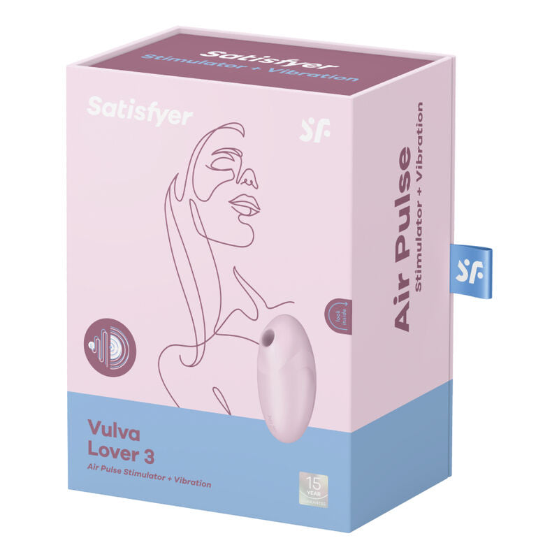 SATISFYER - STIMULATEUR ET VIBRATEUR VULVA LOVER 3 ROSE SATISFYER AIR PULSE