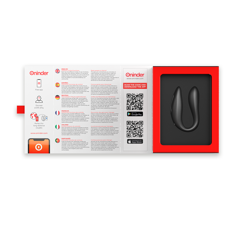 ONINDER - LISBOA G-SPOT & CLITORAL STIMULATEUR NOIR - APPLICATION GRATUITE ONINDER