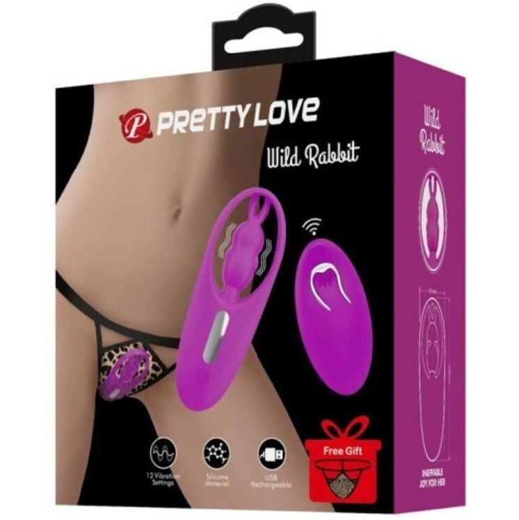 PRETTY LOVE - WILD RABBIT STIMULATEUR POUR CULOTTES AVEC TÉLÉCOMMANDE LILAS PRETTY LOVE SMART