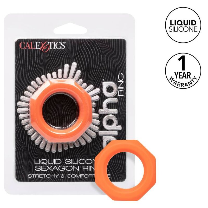 CALEXOTICS - BAGUE ALPHA SEXAGON ORANGE CALEXOTICS