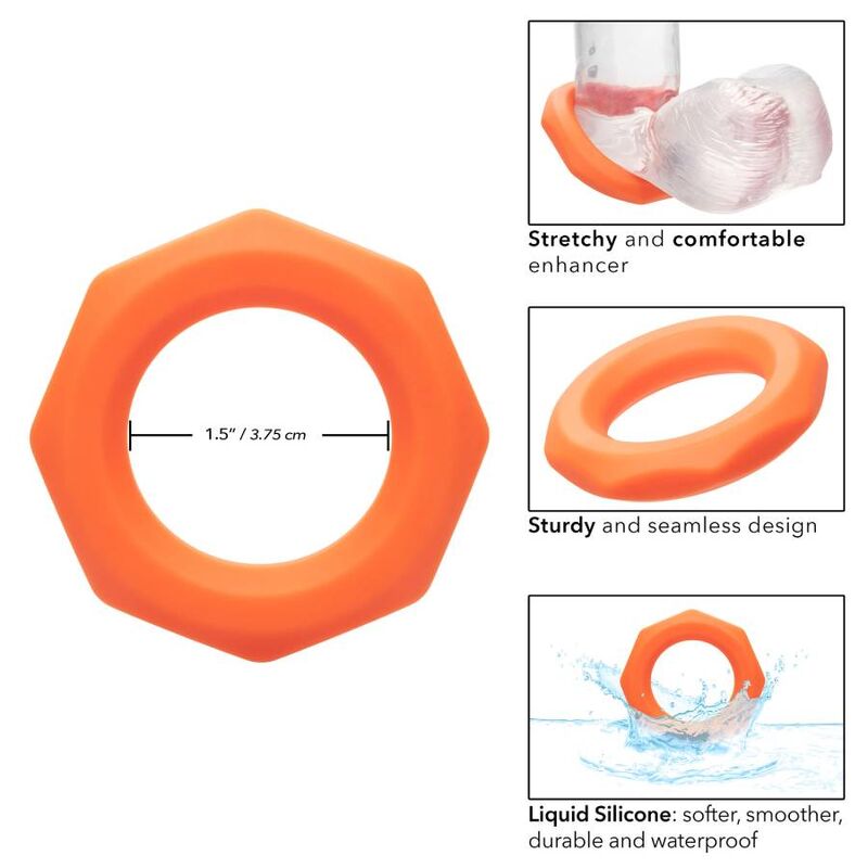 CALEXOTICS - BAGUE ALPHA SEXAGON ORANGE CALEXOTICS
