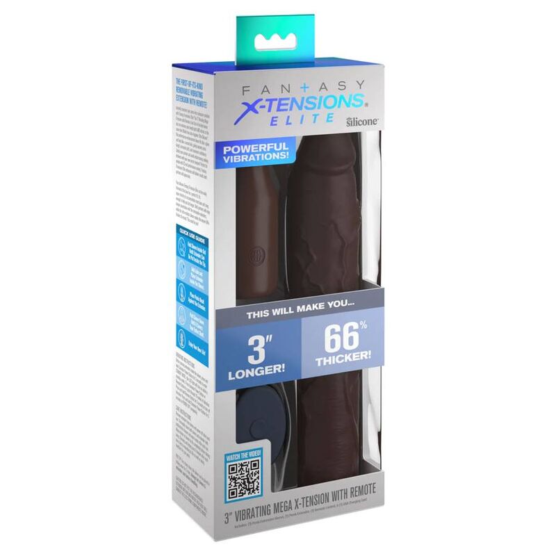 FANTASY X- TENSIONS - POCHETTE PIPEDREAMS 22,86 CM + PLUG 7,62 CM TELECOMMANDE MARRON FANTASY X-TENSIONS