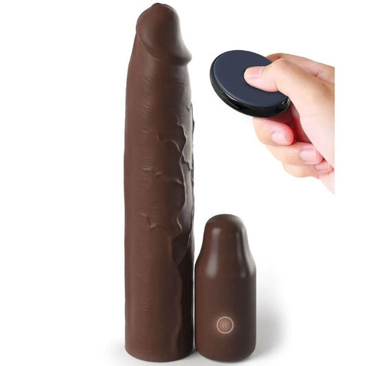 FANTASY X- TENSIONS - POCHETTE PIPEDREAMS 22,86 CM + PLUG 7,62 CM TELECOMMANDE MARRON FANTASY X-TENSIONS
