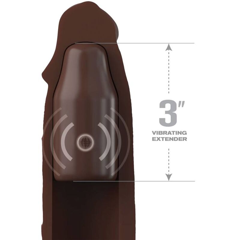 FANTASY X- TENSIONS - POCHETTE PIPEDREAMS 22,86 CM + PLUG 7,62 CM TELECOMMANDE MARRON FANTASY X-TENSIONS