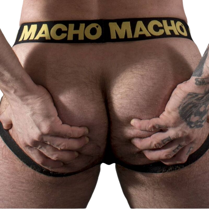 MACHO - MX25AC JOCK CUIR JAUNE S MACHO UNDERWEAR