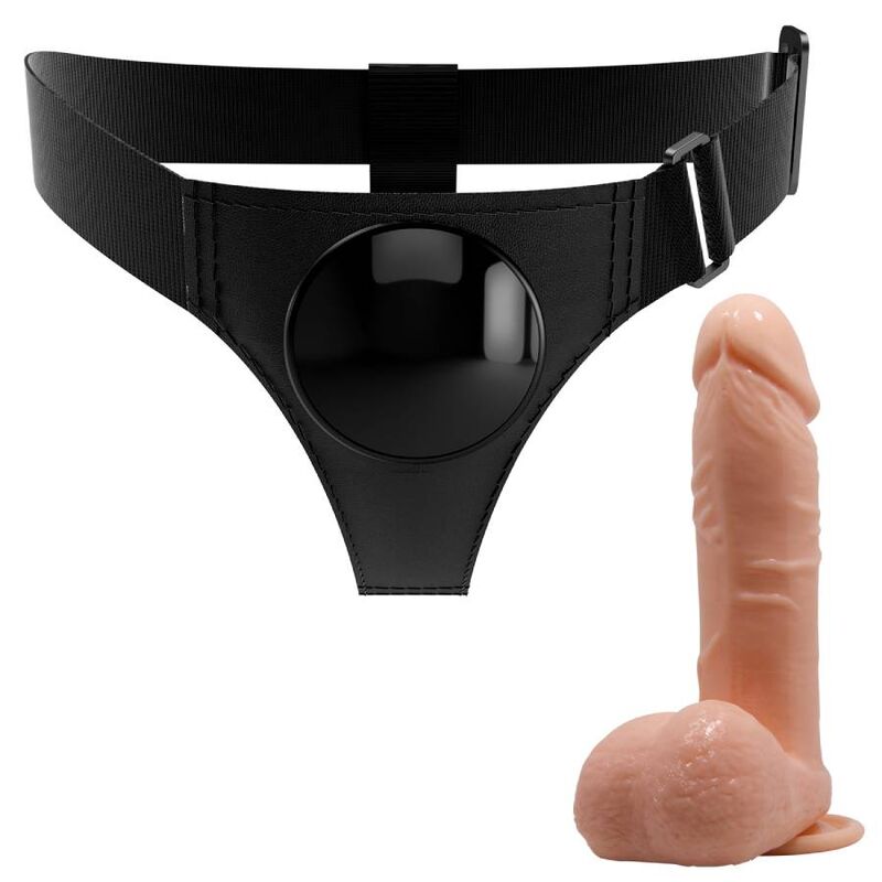 PRETTY LOVE - HARNAIS SLIPS HARNAIS UNIVERSEL AVEC GODE TOM 20 CM NATUREL PRETTY LOVE