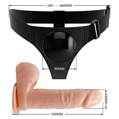 PRETTY LOVE - HARNAIS SLIPS HARNAIS UNIVERSEL AVEC GODE TOM 20 CM NATUREL PRETTY LOVE