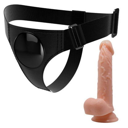 PRETTY LOVE - SLIP HARNAIS HARNAIS UNIVERSEL AVEC GODE KEVIN 19 CM NATUREL PRETTY LOVE