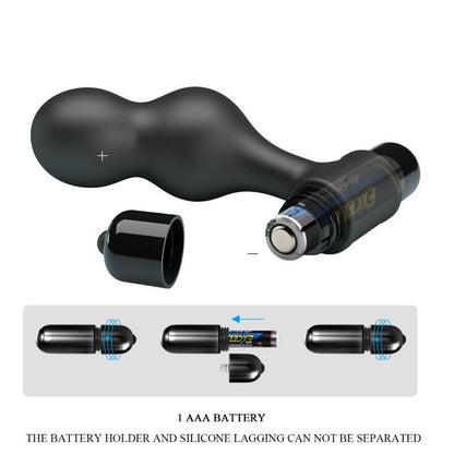 MR PLAY - PLUG ANAL VIBRATEUR EN SILICONE NOIR MR PLAY