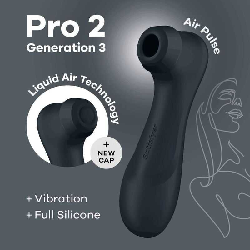 SATISFYER - PRO 2 GÉNÉRATION 3 TECHNOLOGIE AIR LIQUIDE NOIR SATISFYER AIR PULSE