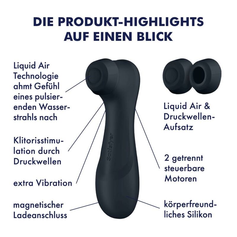 SATISFYER - PRO 2 GÉNÉRATION 3 TECHNOLOGIE AIR LIQUIDE NOIR SATISFYER AIR PULSE