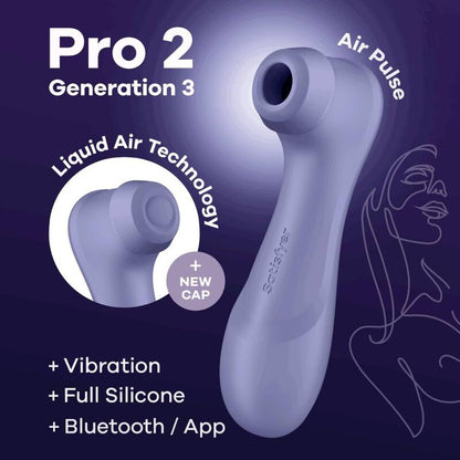 SATISFYER - PRO 2 GENERACIÓN 3 LILAS BLUETOOTH ET APPLICATION SATISFYER AIR PULSE
