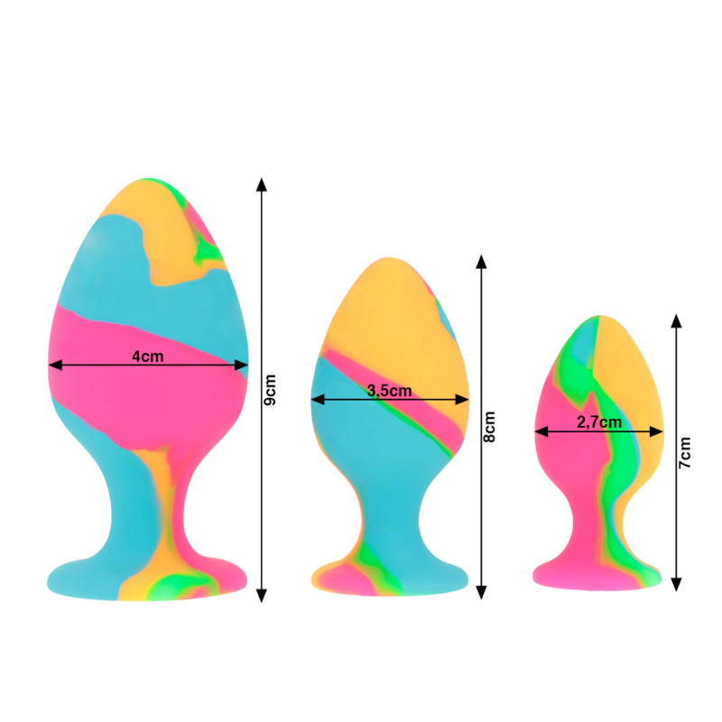 INTENSE - ENSEMBLE DE BOUCHONS EN SILICONE MULTICOLORE INTENSE ANAL TOYS
