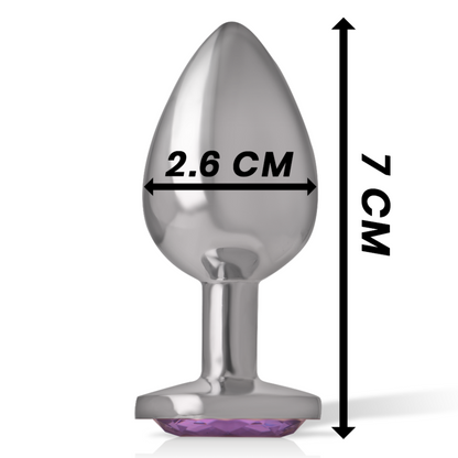 INTENSE - PLUG ANAL EN MÉTAL ALUMINIUM AVEC CRISTAL VIOLET TAILLE S INTENSE ANAL TOYS