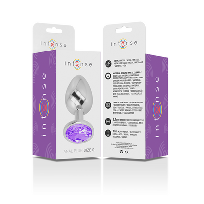 INTENSE - PLUG ANAL EN MÉTAL ALUMINIUM AVEC CRISTAL VIOLET TAILLE S INTENSE ANAL TOYS