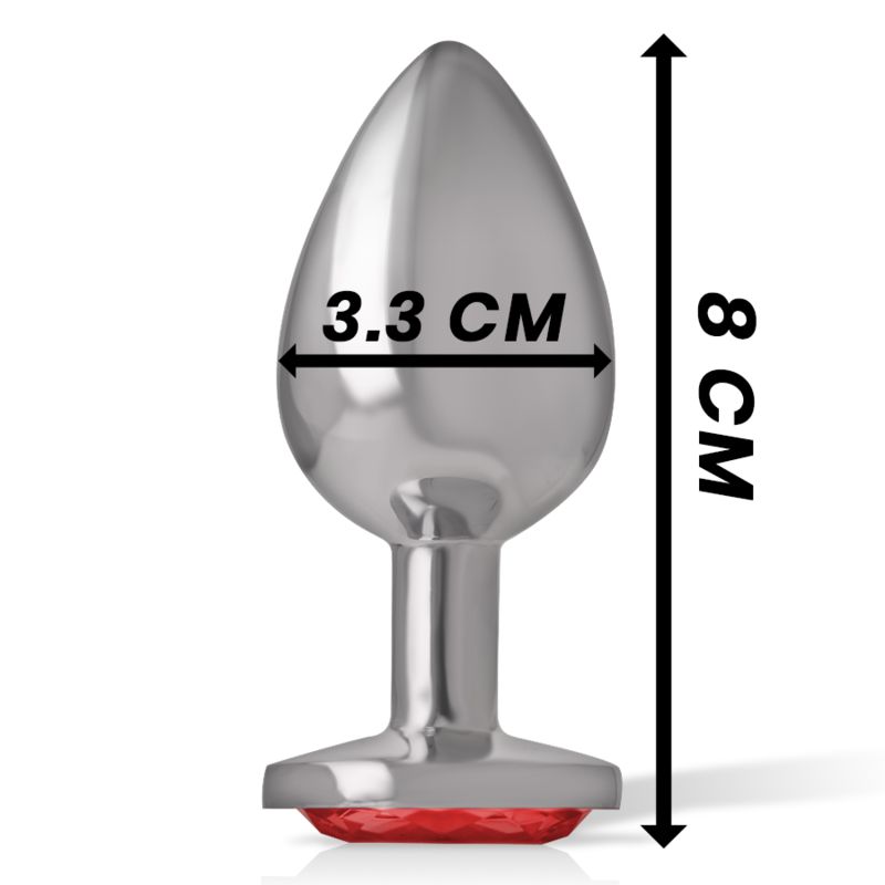 INTENSE - PLUG ANAL EN MÉTAL AVEC CRISTAL ROUGE TAILLE M INTENSE ANAL TOYS