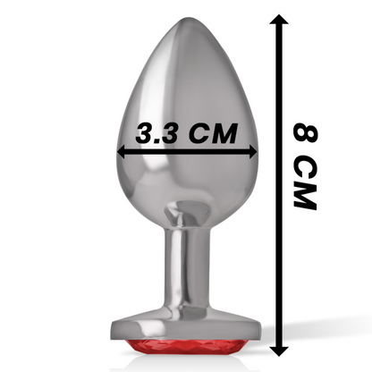 INTENSE - PLUG ANAL EN MÉTAL AVEC CRISTAL ROUGE TAILLE M INTENSE ANAL TOYS