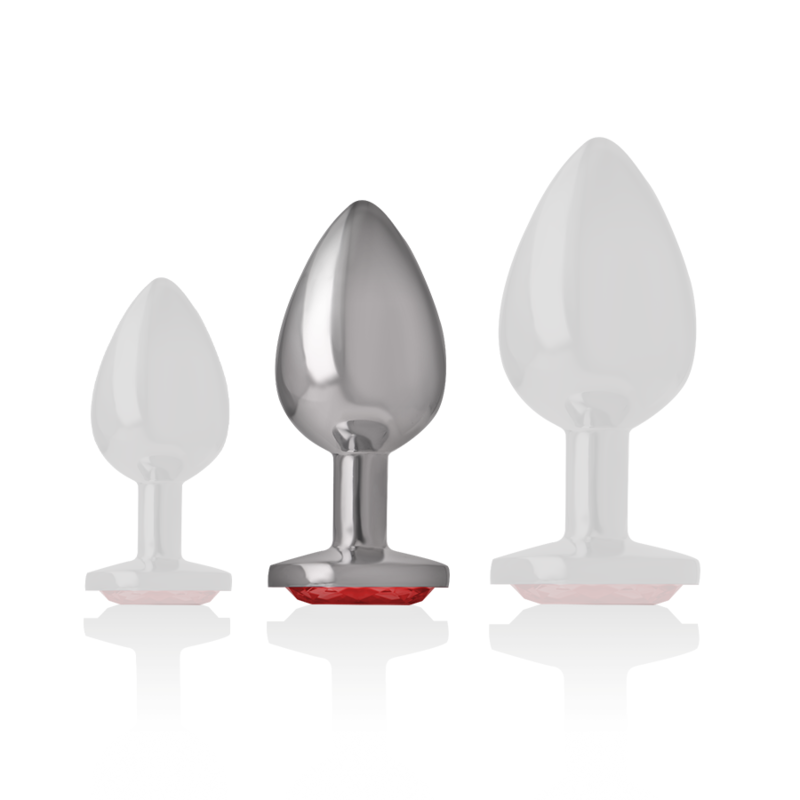 INTENSE - PLUG ANAL EN MÉTAL AVEC CRISTAL ROUGE TAILLE M INTENSE ANAL TOYS