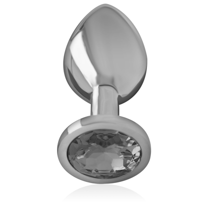 INTENSE - PLUG ANAL EN MÉTAL ALUMINIUM AVEC CRISTAL NOIR TAILLE S INTENSE ANAL TOYS