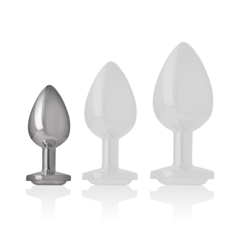 INTENSE - PLUG ANAL EN MÉTAL ALUMINIUM AVEC CRISTAL DARGENT TAILLE S INTENSE ANAL TOYS