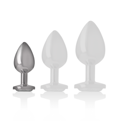 INTENSE - PLUG ANAL EN MÉTAL ALUMINIUM AVEC CRISTAL DARGENT TAILLE S INTENSE ANAL TOYS