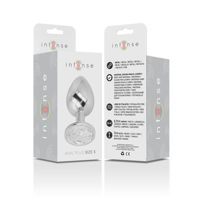 INTENSE - PLUG ANAL EN MÉTAL ALUMINIUM AVEC CRISTAL DARGENT TAILLE S INTENSE ANAL TOYS