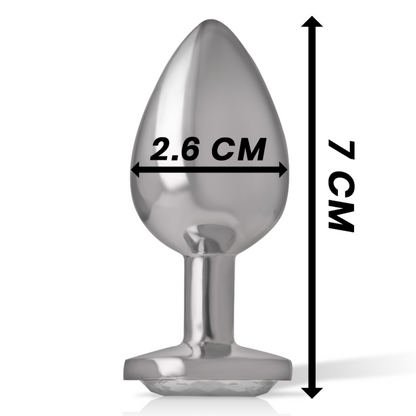INTENSE - PLUG ANAL EN MÉTAL ALUMINIUM AVEC CRISTAL DARGENT TAILLE S INTENSE ANAL TOYS