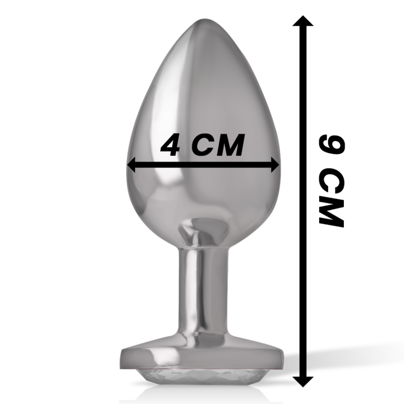 INTENSE - PLUG ANAL EN MÉTAL ALUMINIUM AVEC CRISTAL DARGENT TAILLE L INTENSE ANAL TOYS