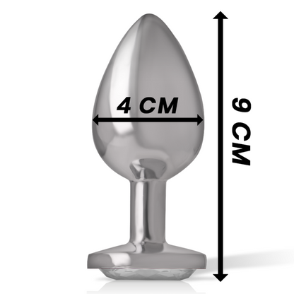 INTENSE - PLUG ANAL EN MÉTAL ALUMINIUM AVEC CRISTAL DARGENT TAILLE L INTENSE ANAL TOYS