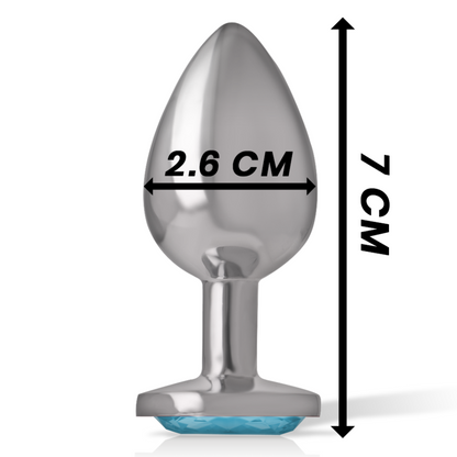 INTENSE - PLUG ANAL EN MÉTAL ALUMINIUM AVEC CRISTAL BLEU TAILLE S INTENSE ANAL TOYS