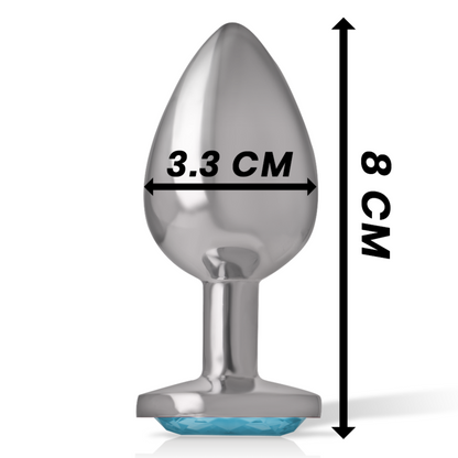 INTENSE - PLUG ANAL EN MÉTAL ALUMINIUM AVEC VERRE BLEU TAILLE M INTENSE ANAL TOYS