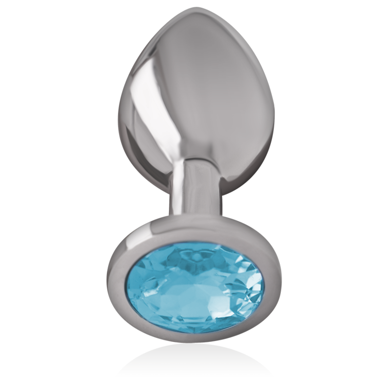 INTENSE - PLUG ANAL EN MÉTAL ALUMINIUM AVEC VERRE BLEU TAILLE M INTENSE ANAL TOYS