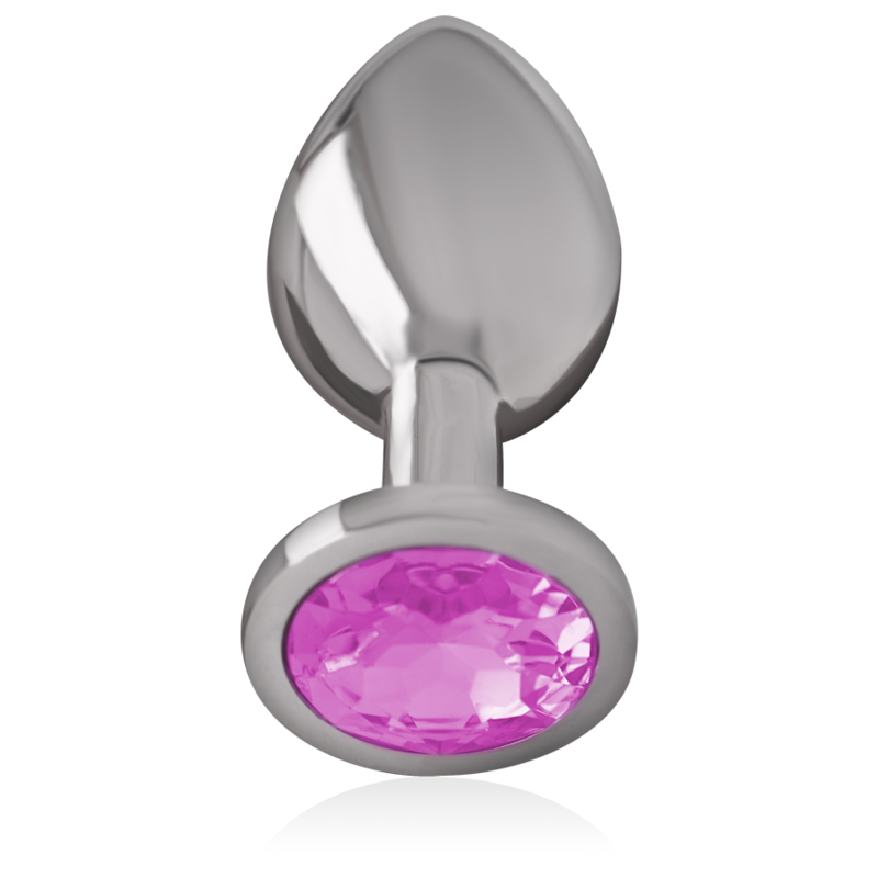 INTENSE - PLUG ANAL EN MÉTAL ALUMINIUM AVEC CRISTAL ROSE TAILLE M INTENSE ANAL TOYS