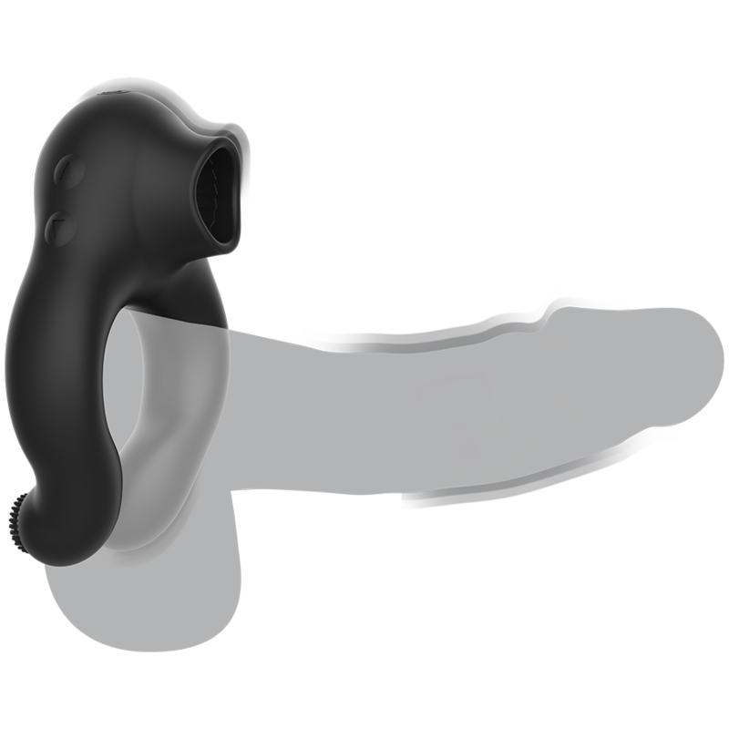 BLACK&SILVER - ANNEAU VIBRATEUR EN SILICONE 3 MOTEURS RECHARGEABLE NOIR BLACK&SILVER
