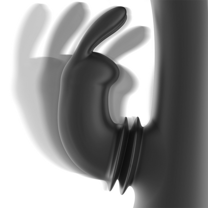 BLACK&SILVER - DJ. STIMULATEUR DE LAPIN RECHARGEABLE EN SILICONE ADAM NOIR BLACK&SILVER