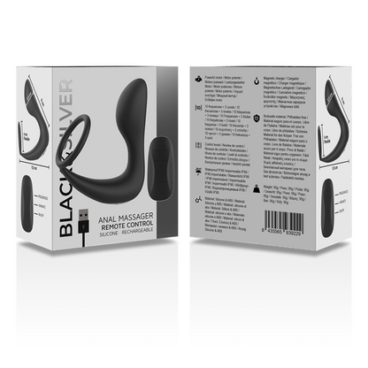 BLACK&SILVER - MASSEUR ANAL TÉLÉCOMMANDE RECHARGEABLE SILICONE NOIR BLACK&SILVER