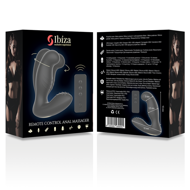 IBIZA - TÉLÉCOMMANDE DE MASSEUR ANAL 10 x 3,5 CM IBIZA TECHNOLOGY