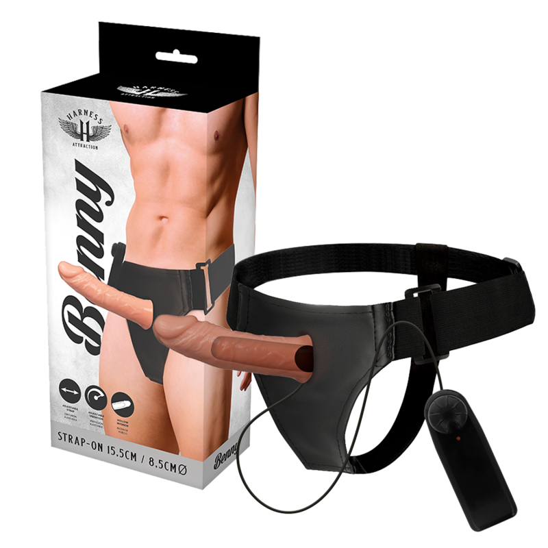 HARNESS ATTRACTION - RNES CREUX BENNY AVEC VIBRATEUR 15 CM -O- 4.5 CM HARNESS ATTRACTION