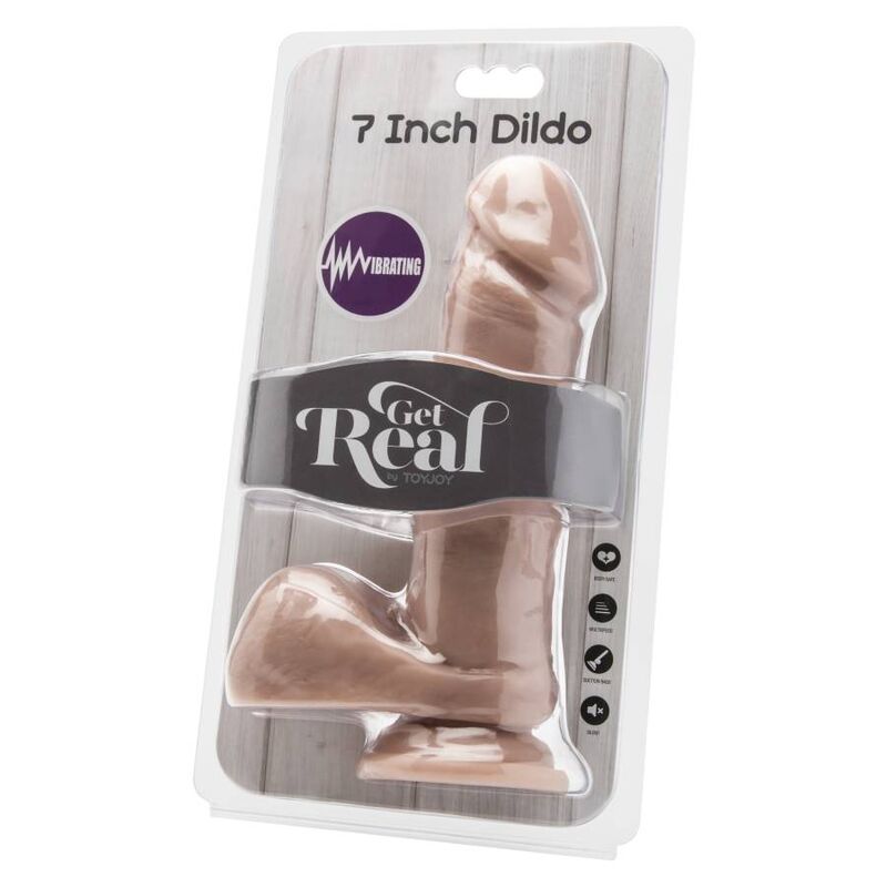 GET REAL - GODE 18 CM AVEC BILLES VIBRATEUR SKIN GET REAL