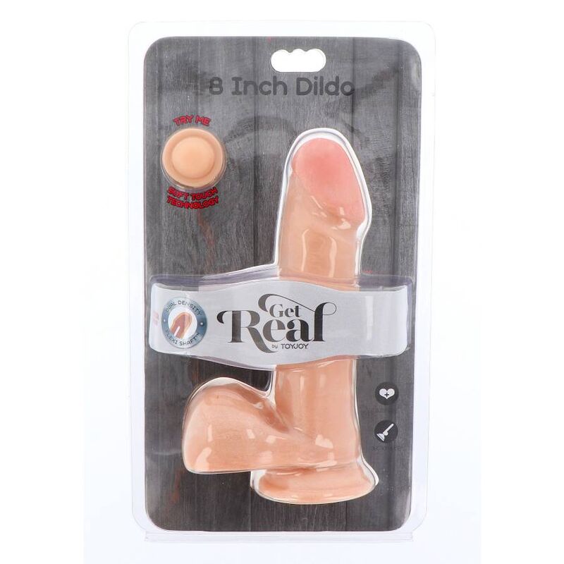 GET REAL - GODE DOUBLE DENSITÉ 18 CM BALLES PEAU GET REAL