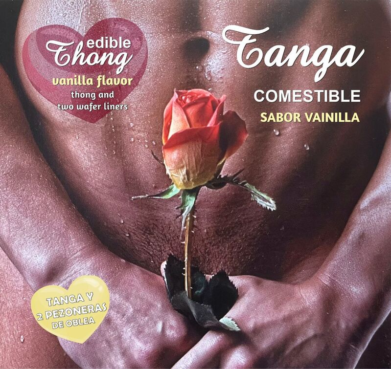HOTFLOWERS - STRING HOMME + 2 NIPPLE AZYME VANILLE /es/pt/en/fr/it/ HOTFLOWERS