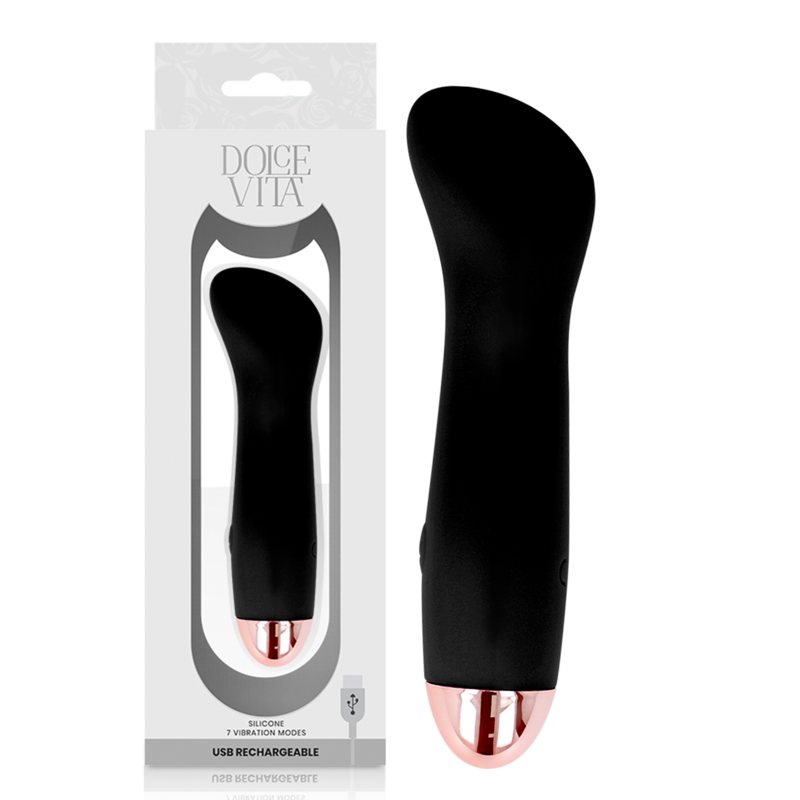 DOLCE VITA - VIBRATEUR RECHARGEABLE ONE NOIR 7 VITESSES DOLCE VITA