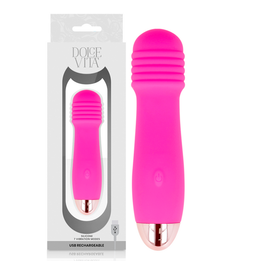 DOLCE VITA - VIBRATEUR RECHARGEABLE TROIS ROSE 7 VITESSES DOLCE VITA