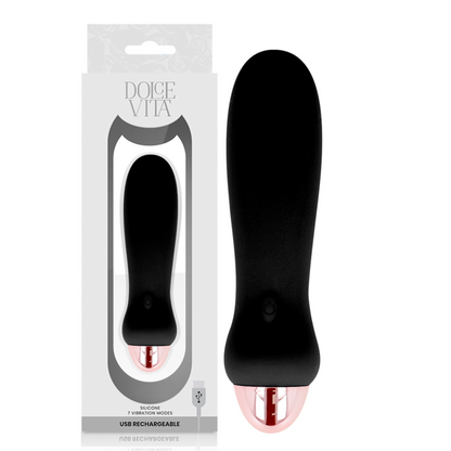 DOLCE VITA - VIBRATEUR RECHARGEABLE CINQ NOIR 7 VITESSES DOLCE VITA