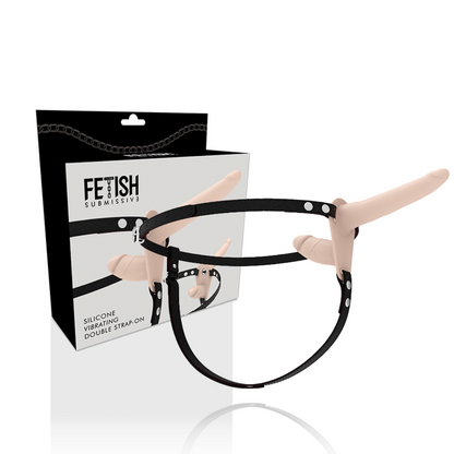 FETISH SUBMISSIVE HARNESS - VIBRATEUR FLESH UP DOUBLE PÉNÉTRATION FETISH SUBMISSIVE HARNESS