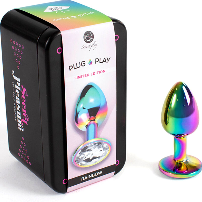 SECRETPLAY - PLUG ANAL EN MÉTAL ARC-EN-CIEL PETITE TAILLE 7 CM SECRETPLAY TOYS